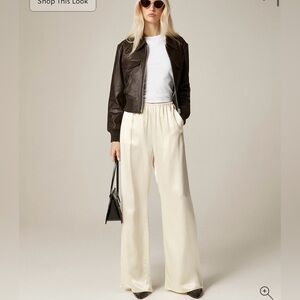 Cosmo pant in luster charmeuse in Ivory Lace